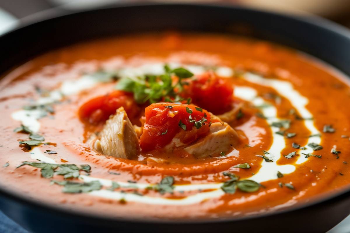 smoky chicken tomato bisque recipe felicity recipes