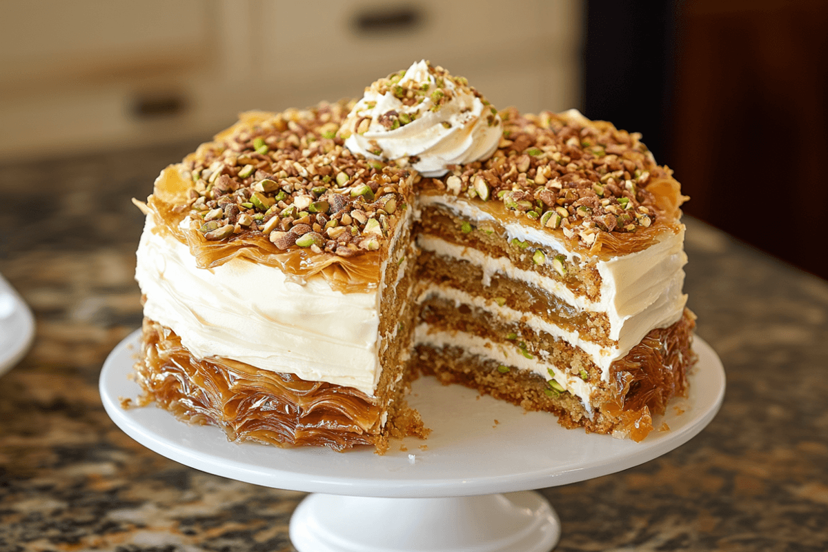 Felicity-recipes-c-com-Baklava_Cake_with_rich_caramelized_baklava_layers