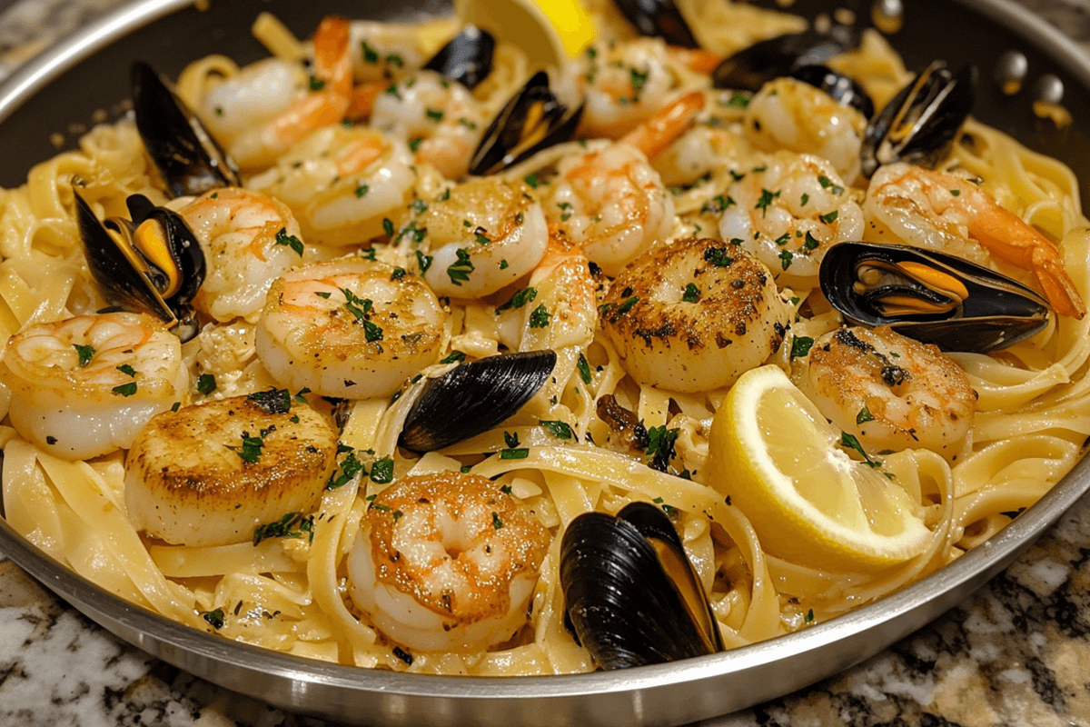 Felicityrecipes.com_Seafood_Pasta_with_seared_scallops_succulent_shrimp_